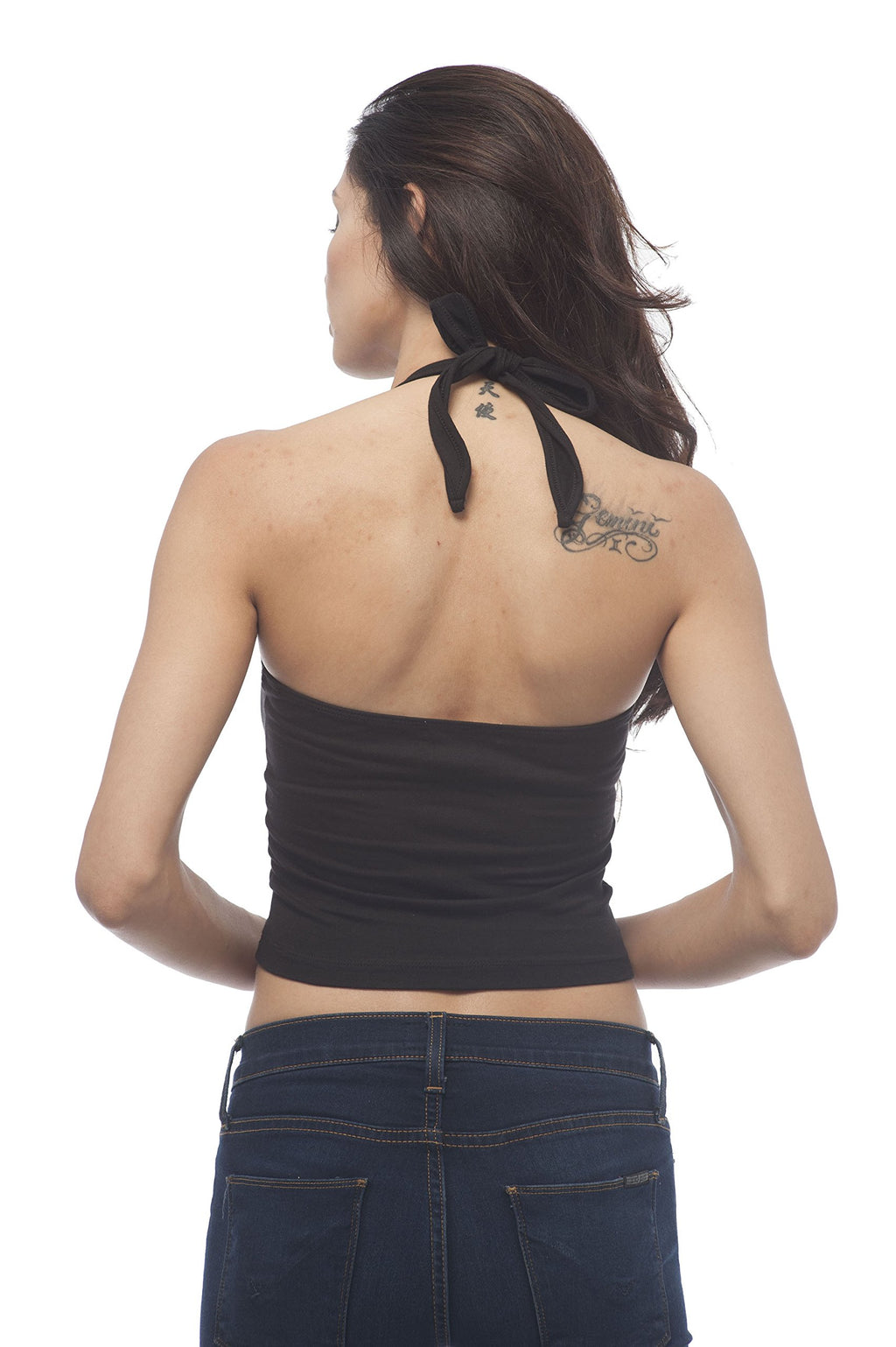 Halter v Neck Crossover Front Crop top