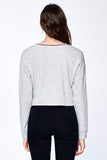 Khanomak Women's Long Sleeve Stripe Crewneck Sweatshirt Sweater Top