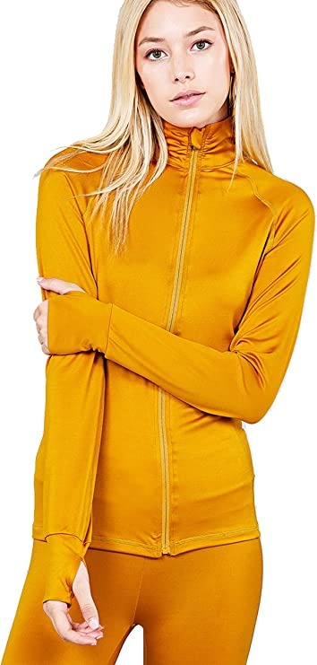 Women's Long Sleeve Zip Up Athletic Wear Sweater Work Out Jacket