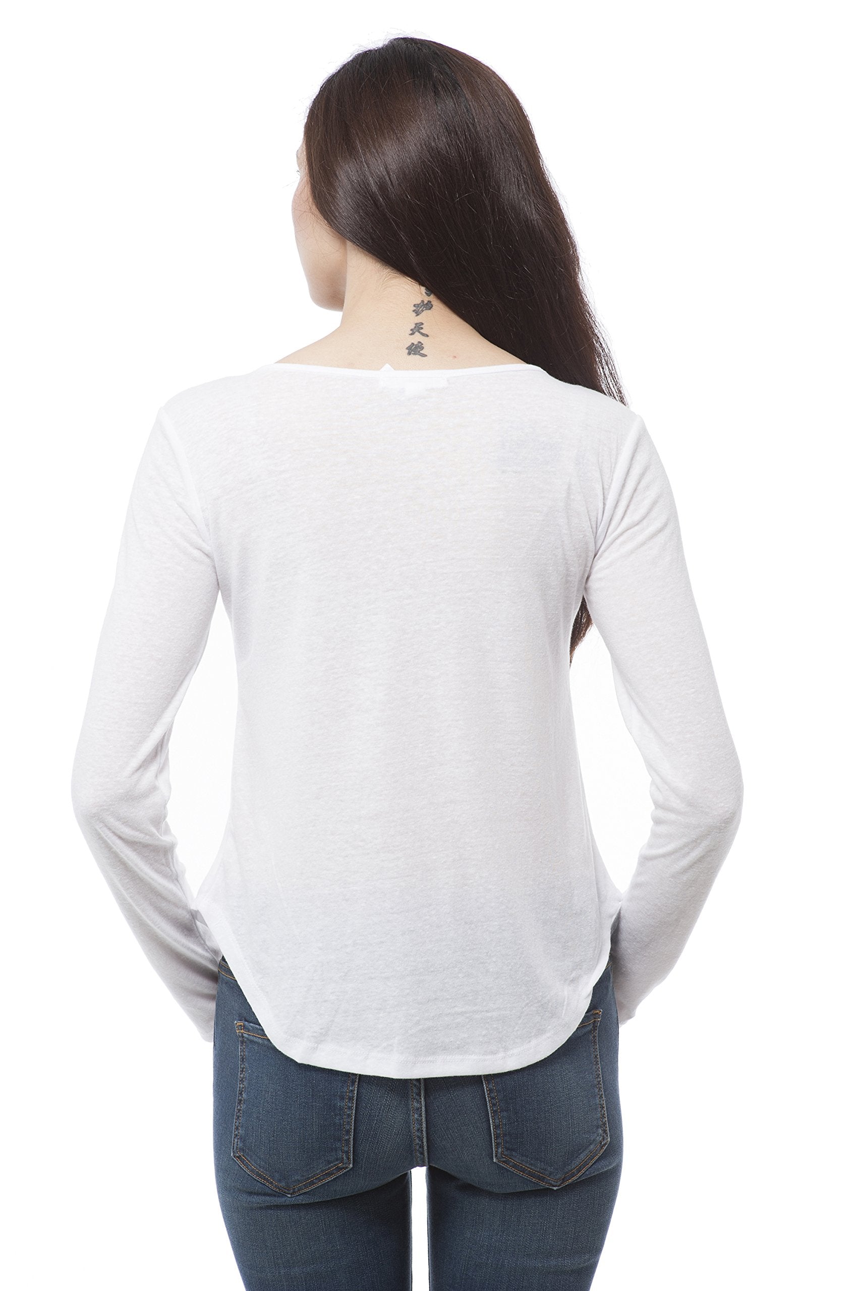 Hollywood Star Fashion Casual Plain Long Sleeve Scoop Neck Top