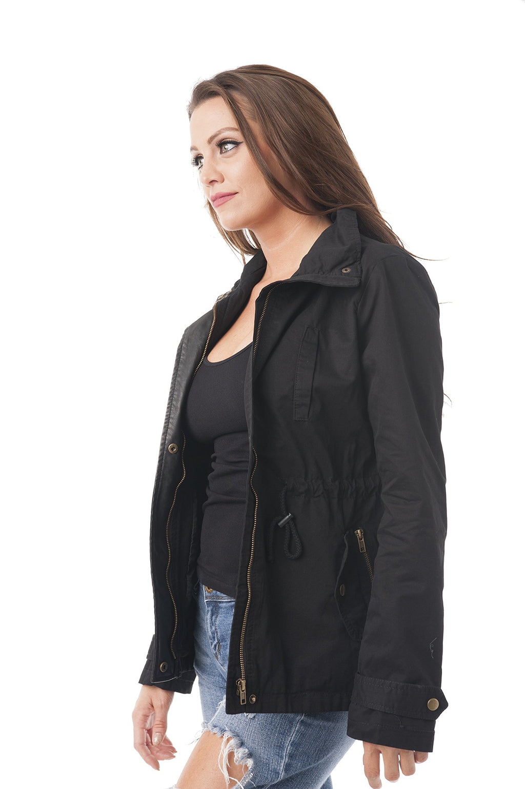 Classic Drawstring Utility Military Jacket