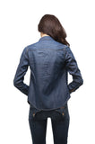 long sleeve botton up denim top