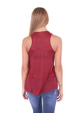 Hollywood Star Fashion Women's Scoop Neck Sleeveless Top with Stone Design