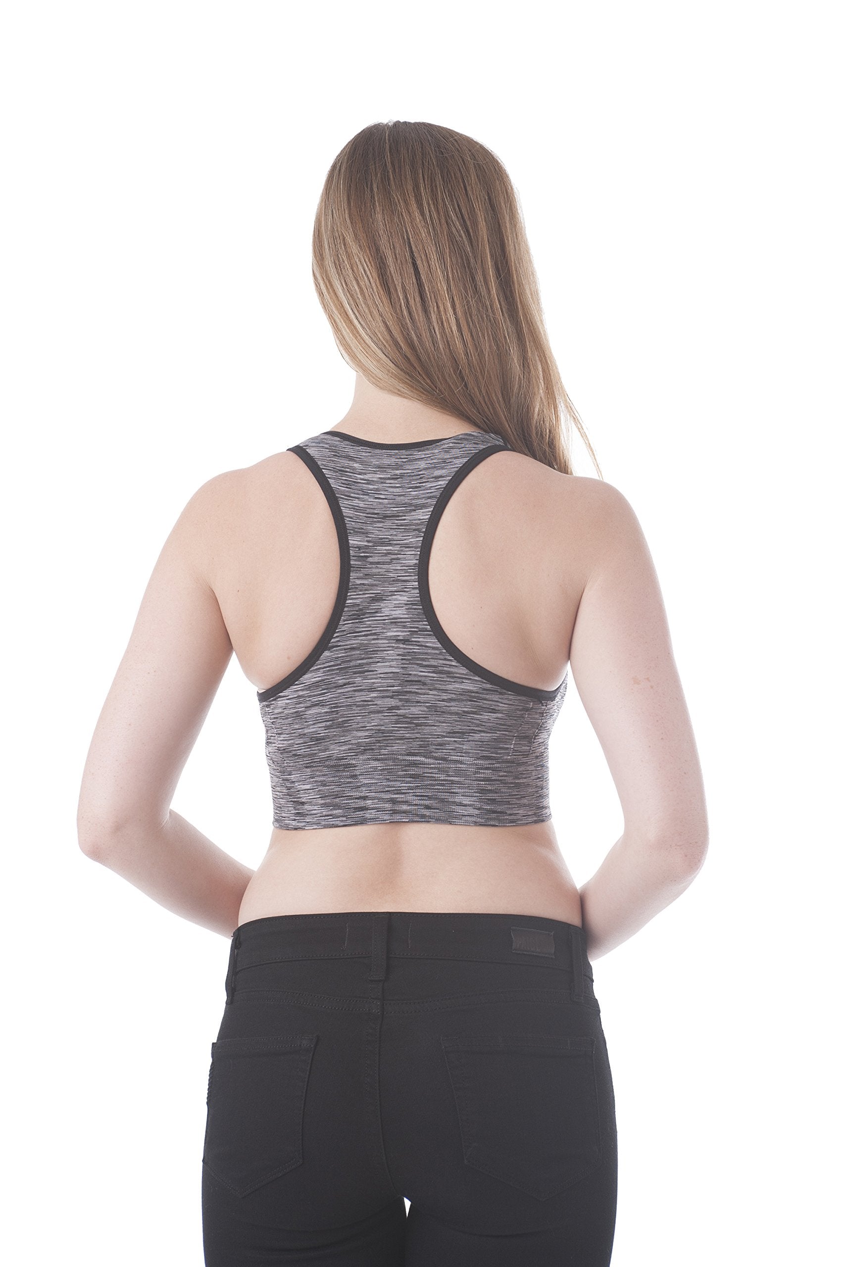 Women's Space Dyed Racer Back Sports Bra Workout Gym