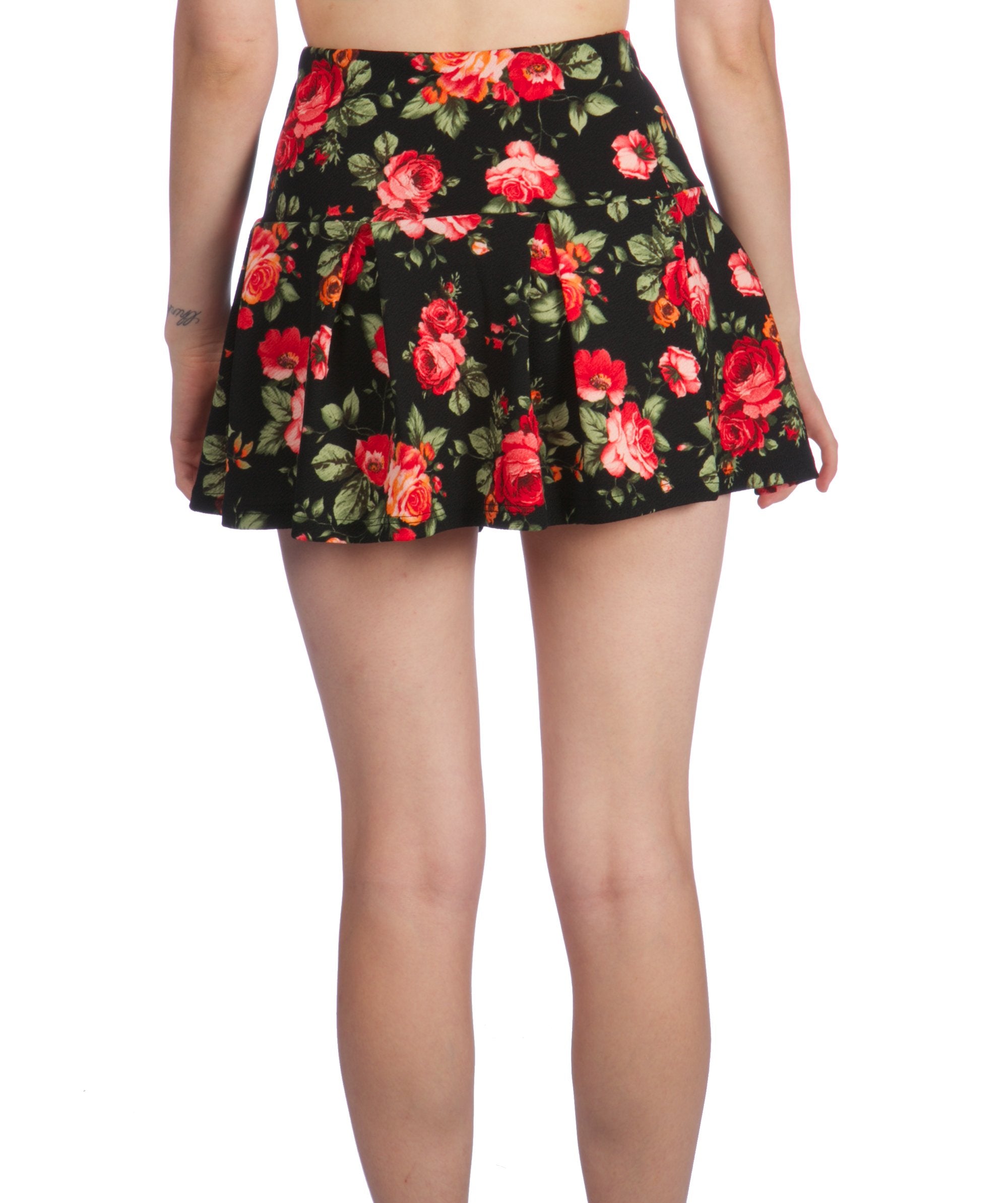 Hollywood Star Fashion Women Worsted Floral print Mini Circle skirt