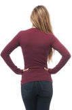 Khanomak Women's Basic Long Sleeve Scoop Neck Plus Size Shirt Top