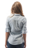 Hollywood Star Fashion Women's 3/4 Long Sleeve Denim Button Down Chambray Shirt BasicTop