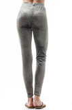 Plain Velvet Velour Elasticized Waistband Legging Pants