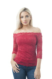 Half Sleeve Off Shoulder Lace One Size Top