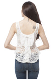 Sleeve Less Sequin lace Ribbon Back Peplum top