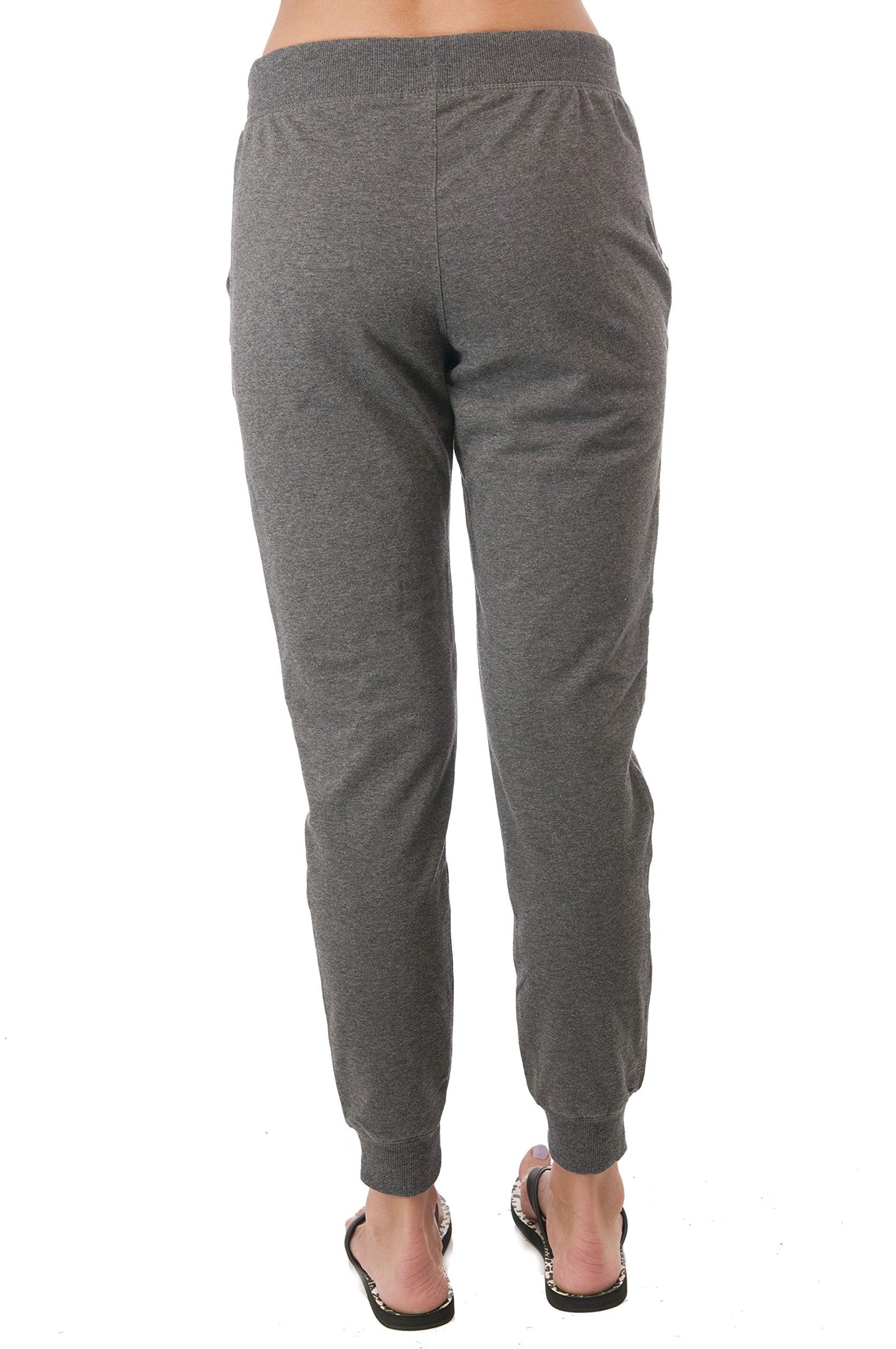 Khanomak Womens Drawstring with Front Pockets Casual French Terry Joggers Pants
