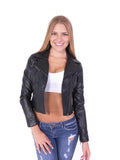 Hollywood Star Fashion Women's Leather Biker Jacket with Zipper