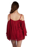 Bohemian Off Shoulder Top With Adjustable Straps and Wide Arm
