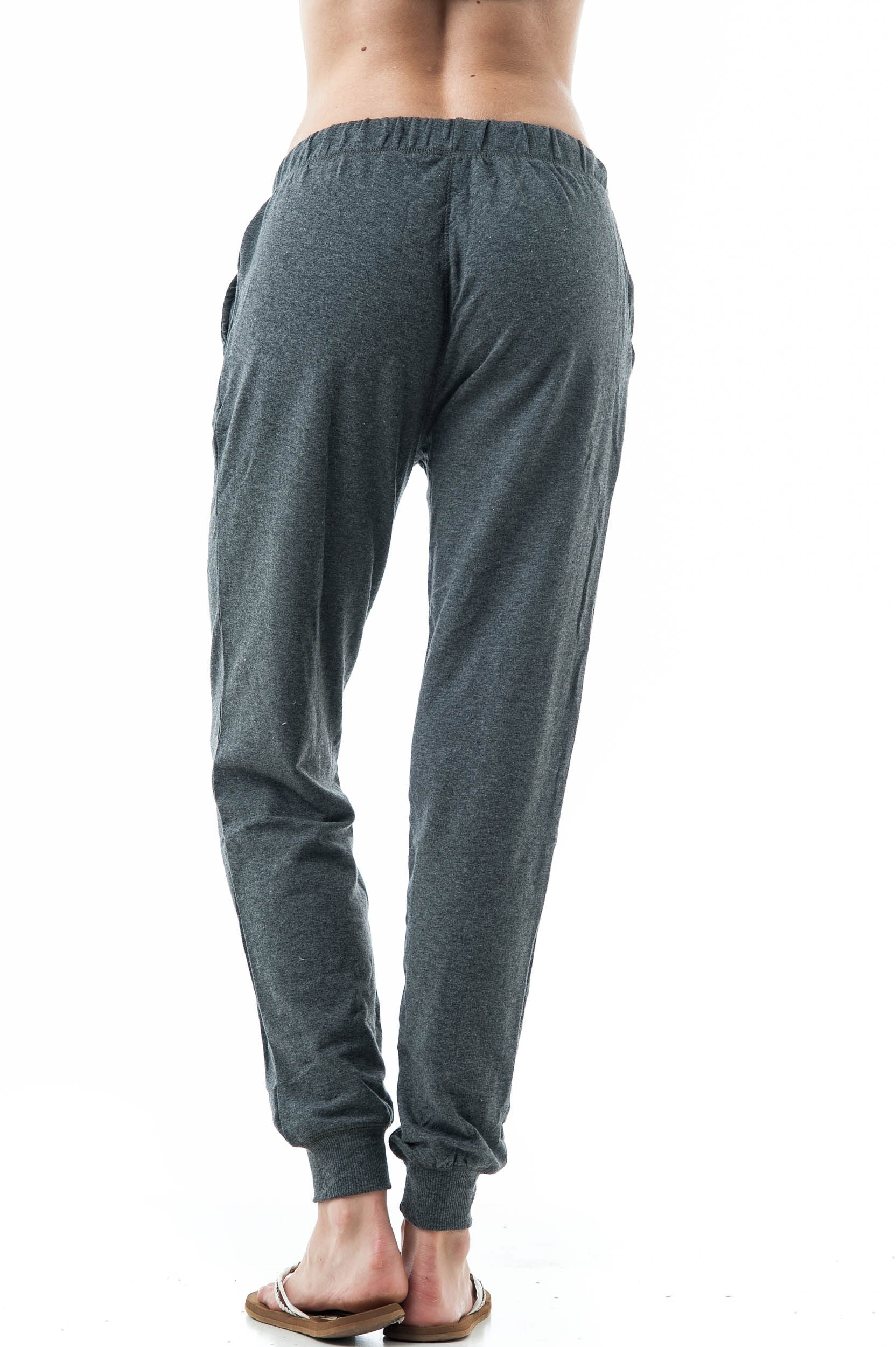 Khanomak Plain Long Drawstring Waist Front Pockets French Terry Joggers1