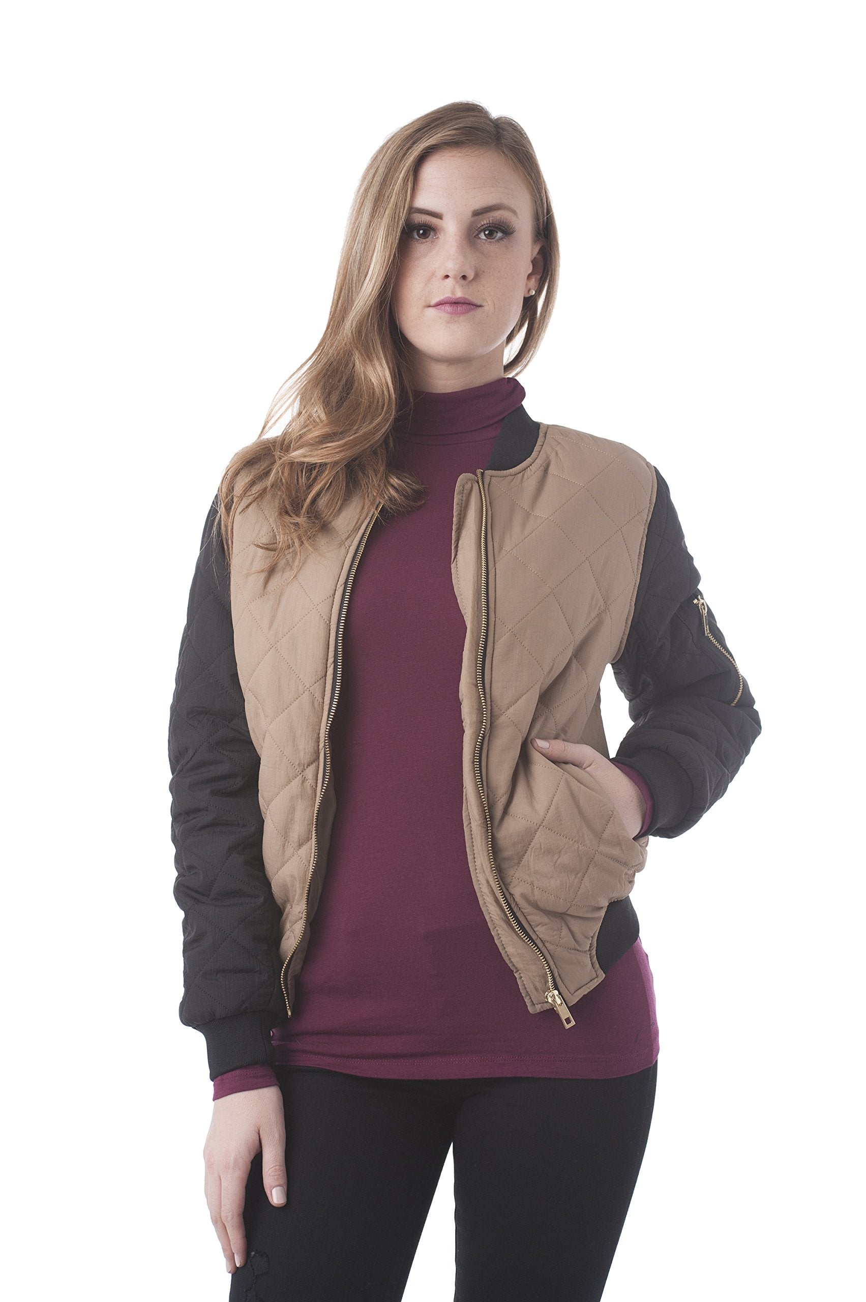Quilted Contrast Bomber Padding Jacket