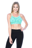 Women's Workout MulitColored Racer Back Cupped Bralette Sport Bra