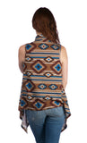 Hacci Tribal printed sleeveless cardigan