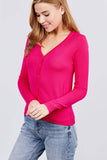 Women's Basic Long Sleeve V Neck Button Down Rayon Sweater Cardigan