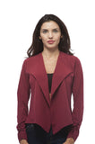 Long Sleeve Classic Solid Woven Blazer with Back Zipper Detail