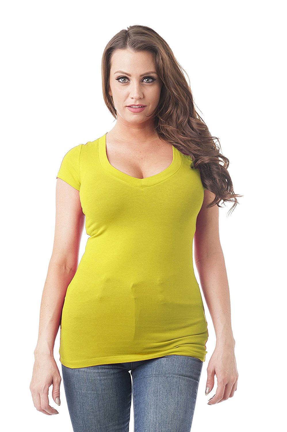 Hollywood Star Fashion Short Sleeve V-Neck Tee Tank Top Shirt