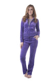 Velour Classic Hoodie Sweat Suit Jacket and Pants Set Velvet Tracksuit with Pockets1