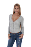 Sexy Cardigan Sweater Knit V Neck Long Sleeves in Multiple Colors