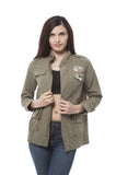 Womens Military Style Bomber Jacket Top