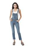 Hollywood Star Fashion 5 Frontal Button Long Overall Skinny