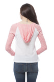 Color block V neck long sleeve pullover hoodie top with front pocket