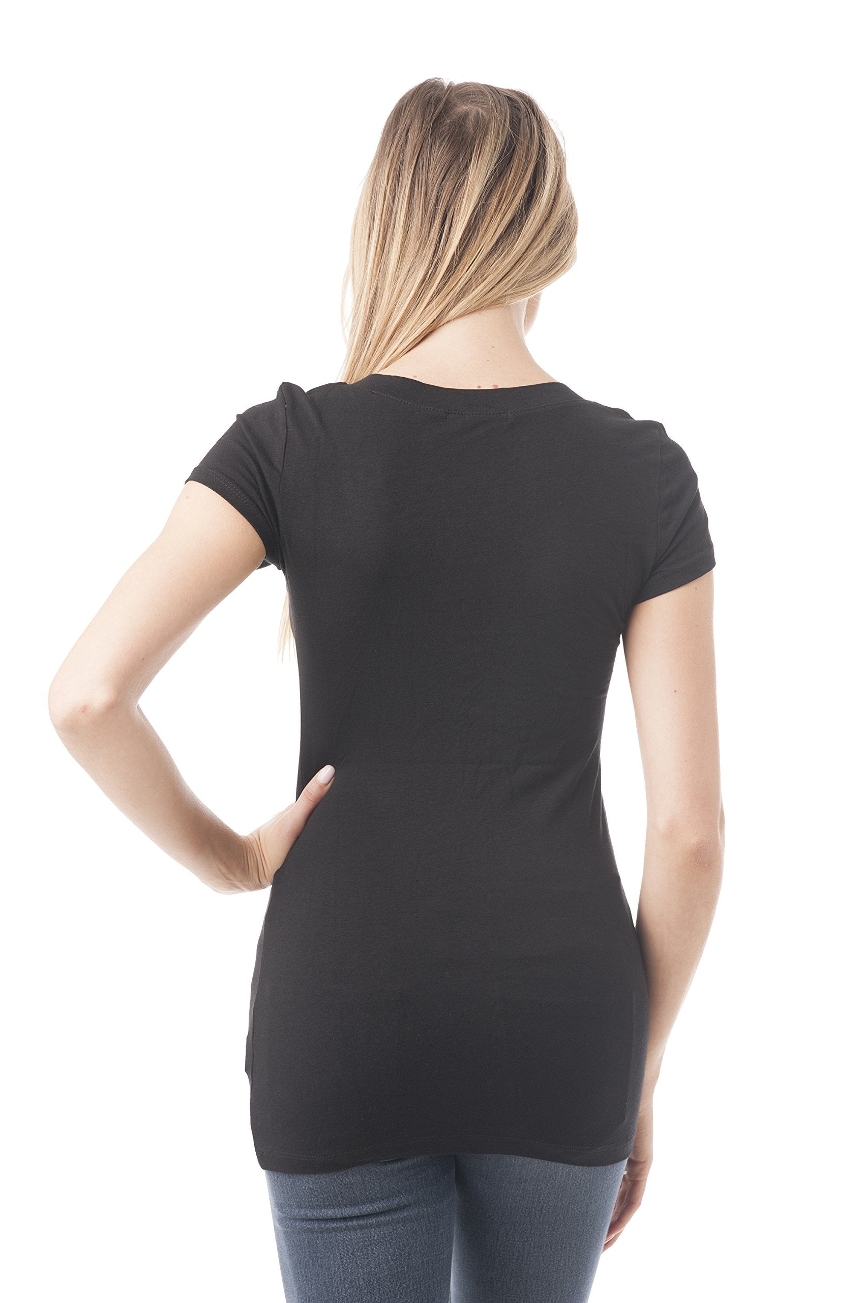 Short Sleeve V-neck Tee Top Shirt Cotton Regular and Plus Size