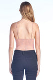 Women's One Size V Neck Lace Teddy Strappy Front Removable Padding Bra Thong Bodysuit