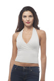 Halter v Neck Crossover Front Crop top