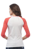 Women's Baseball Tshirt Tee 3/4 sleeves cotton