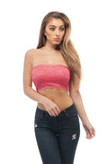Hollywood Star Fashion Lace Bandeau Tube Crop Top