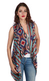 Hacci Tribal printed sleeveless cardigan