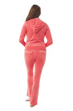 Velour Classic Hoodie Sweat Suit Jacket and Pants Set Velvet Tracksuit with Pockets1