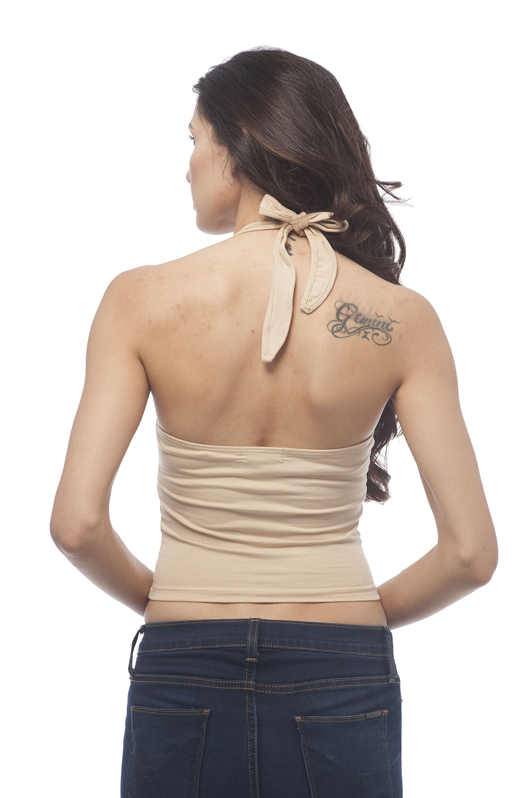 Halter v Neck Crossover Front Crop top