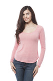 Hollywood Star Fashion Casual Plain Long Sleeve Scoop Neck Top