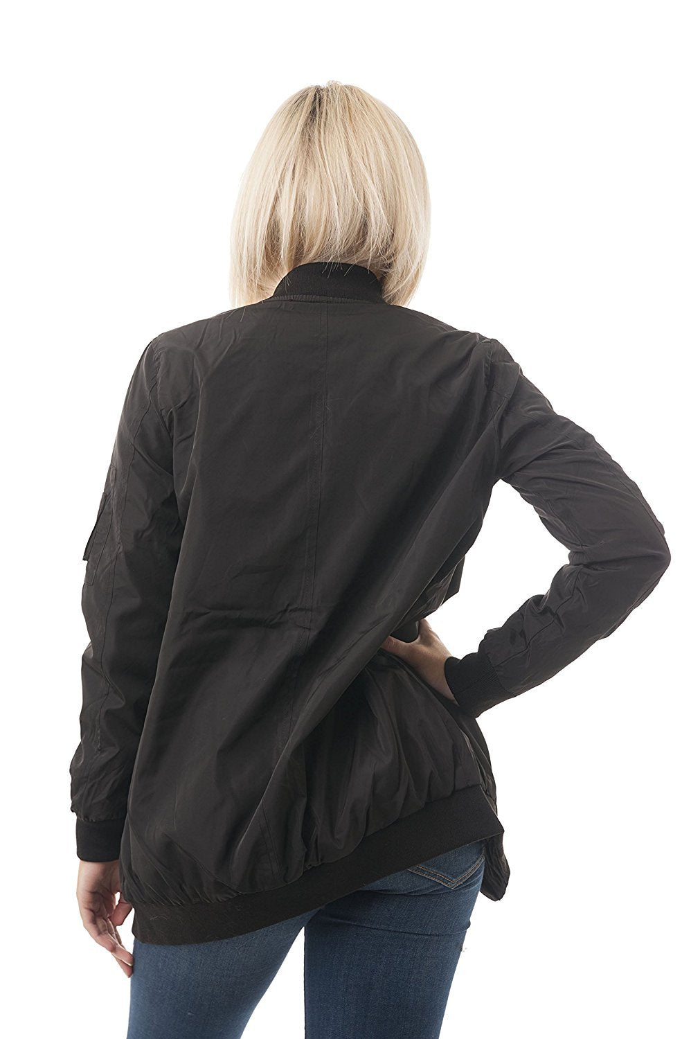 Long Sleeve Long Patch Bomber Jacket