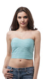 Hollywood Star Fashion Tube Top Bandage Style Crop Top With Zipper On The Back