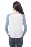 Hollywood Star Fashion Color Block Long Sleeve Scoop Neck Casual Top