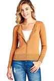 Hollywood Star Fashion 3/4 Sleeve Crew Neck Button up Cropped Cardigan Sweater