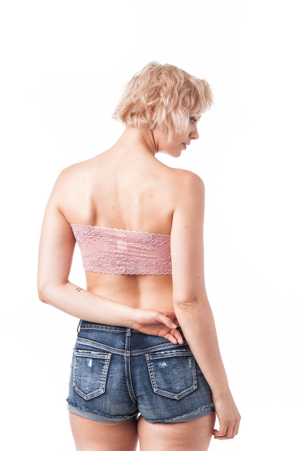 Lace Front Lining Crop Tube Bandeau One Size Top