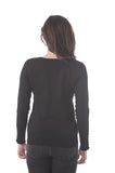 Khanomak Long Sleeve V Neck Knit Sweater Top With Buttons On The Sleeve