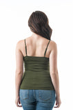 PlainSpaghetti Strap Front Cut Out Cami One Size Tank top