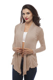 Light Weight Flyaway Cardigan Shawl Collar Shrug with Drape Pockets Cardi Plus Size (2XL, True Khaki)