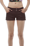 Hollywood Star Fashion Twill Mini Short Shorts With Double Button