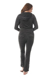 Velour Classic Hoodie Sweat Suit Jacket and Pants Set Velvet Tracksuit with Pockets1