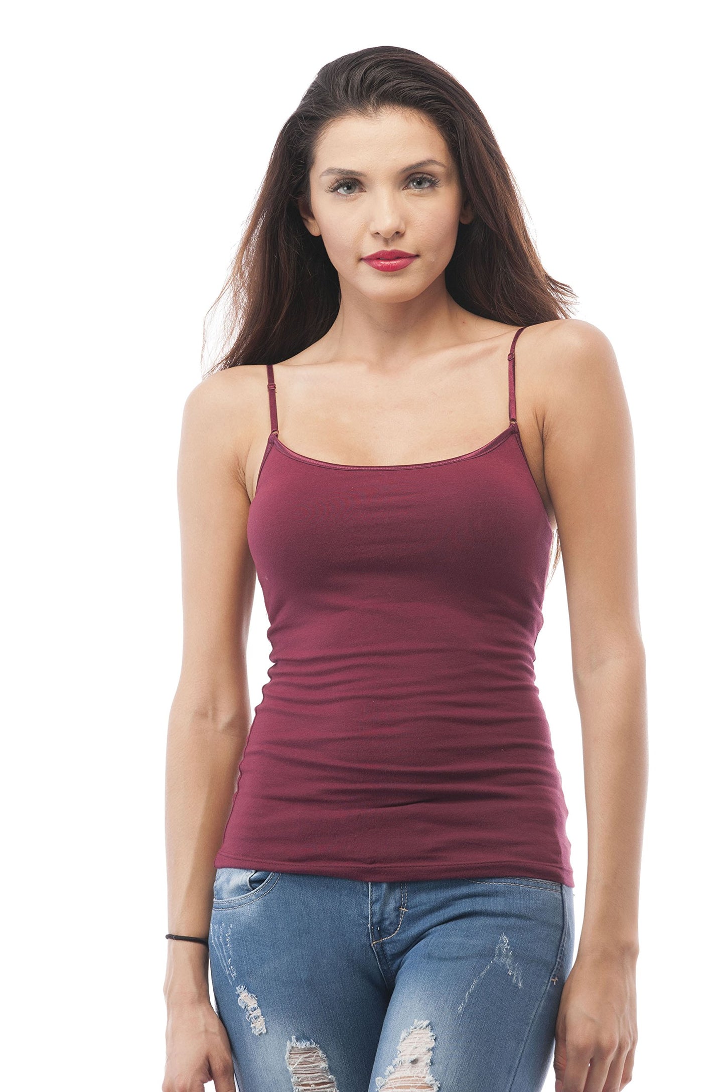 Hollywood Star Fashion Cami Camisole Built in Shelf Bra Adjustable Spaghetti Strap Tank Top Plus Size1