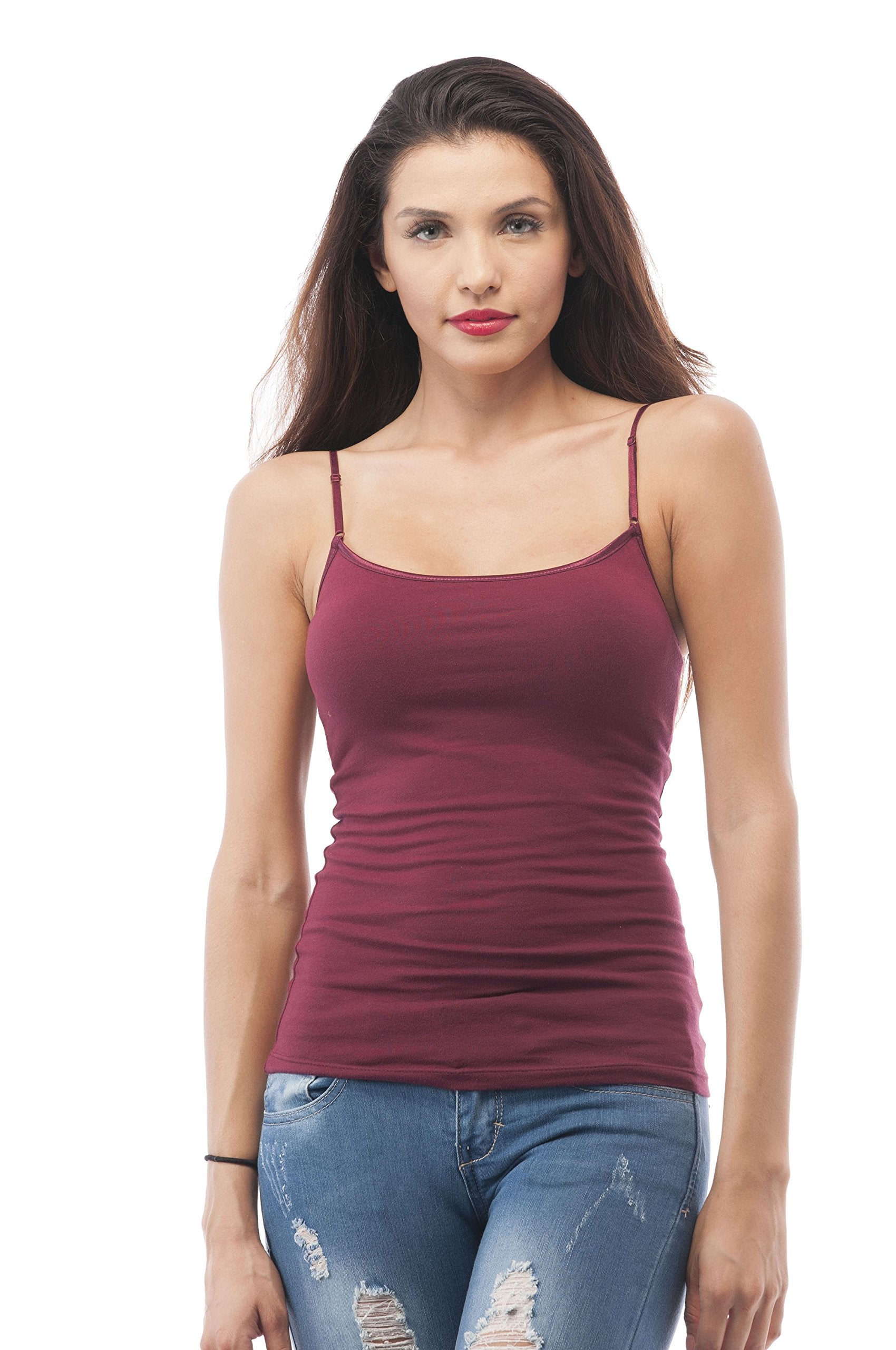 Hollywood Star Fashion Cami Camisole Built in Shelf Bra Adjustable Spaghetti Strap Tank Top Plus Size1